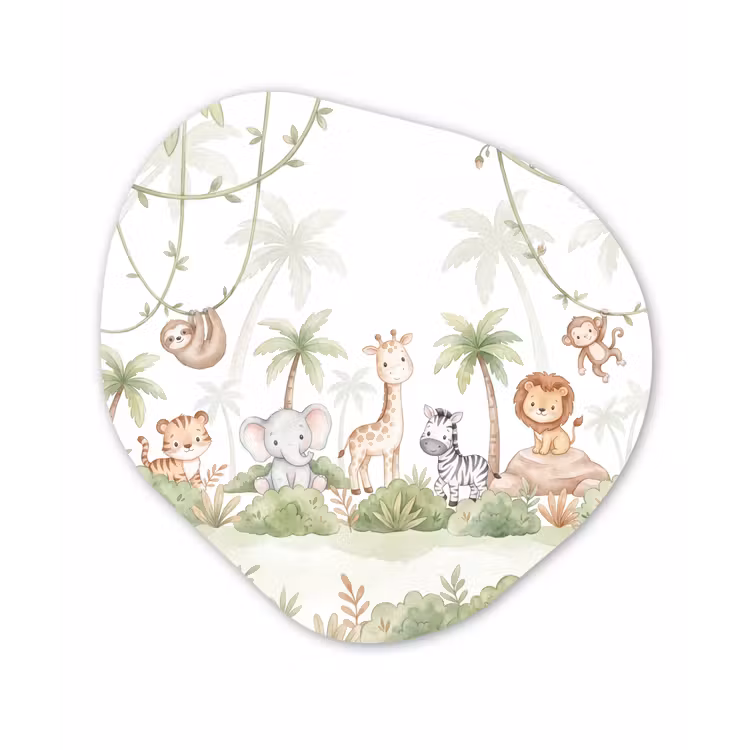 Organisch schilderij - Forex - Dieren - Jungle - Pastel — 1