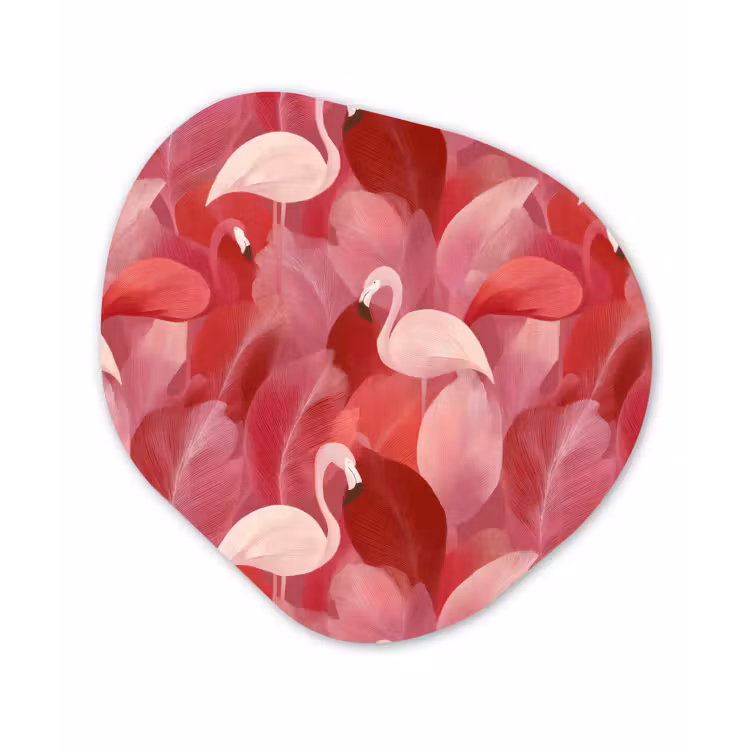 Organisch schilderij - Forex - Flamingo - Botanisch - Elegant - Roze - Rood — 1