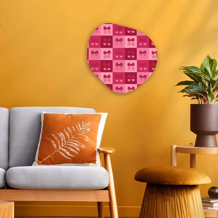 Organisch schilderij - Forex - Kersen - Strikjes - Speels - Roze - Bordeaux — 3