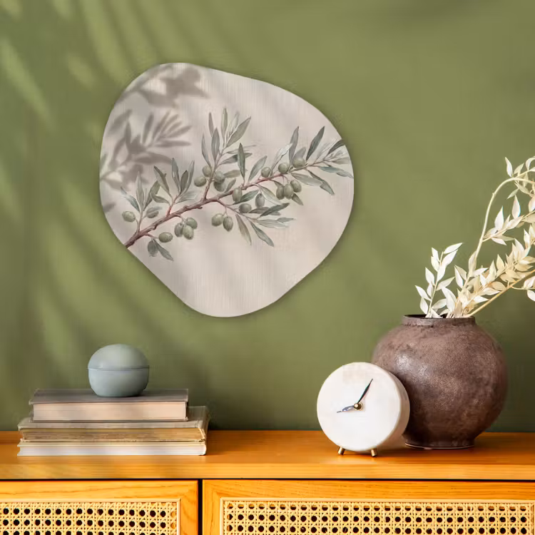 Organisch schilderij - Forex - Olijftak - Bladeren - Natuur - Groen - Beige — 2