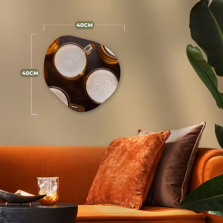 Organisch schilderij - Forex - Bier - Glazen - Schuim - Hout - Drank — 4