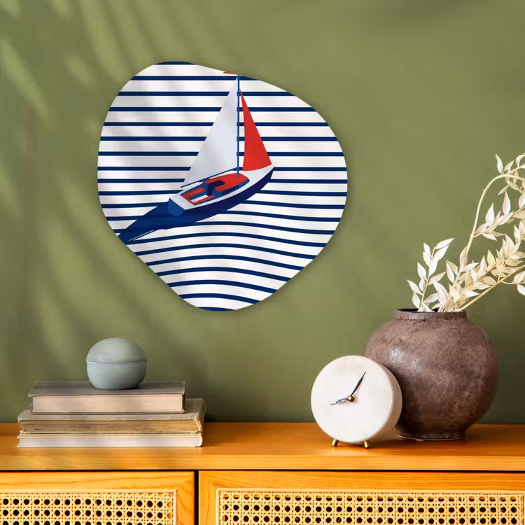 Organisch schilderij - Forex - Boot - Water - Abstract - Blauw — 2