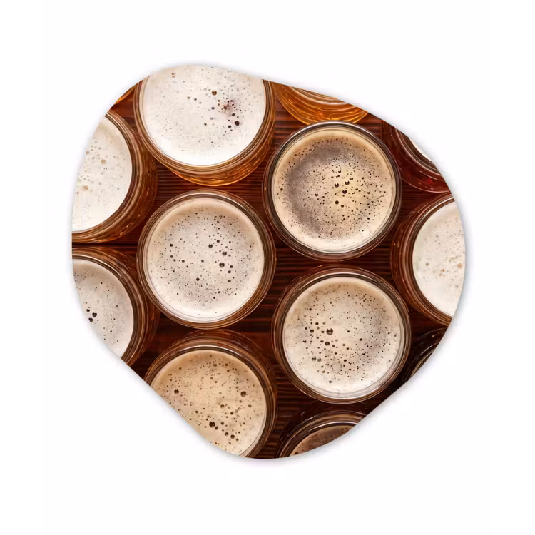 Organisch schilderij - Forex - Eten - Glazen - Drank - Patroon - Bruin — 1