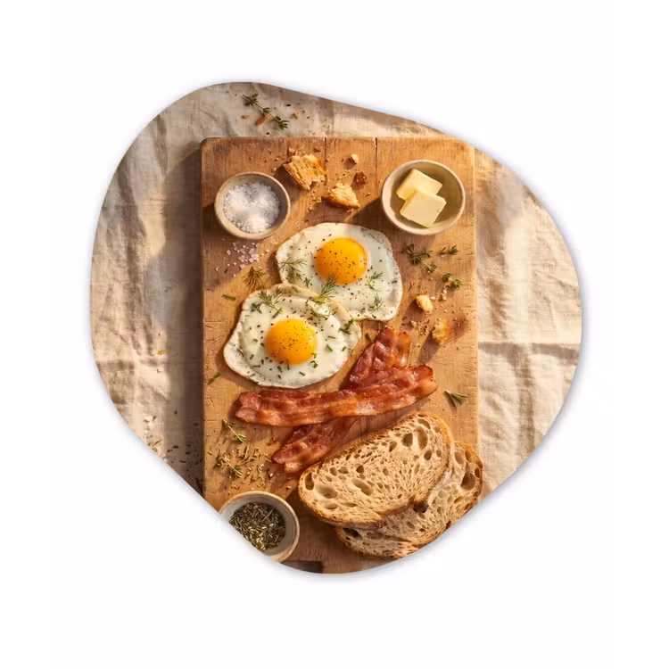 Organisch schilderij - Forex - Eten - Ontbijt - Hout - Rustiek - Geel — 1