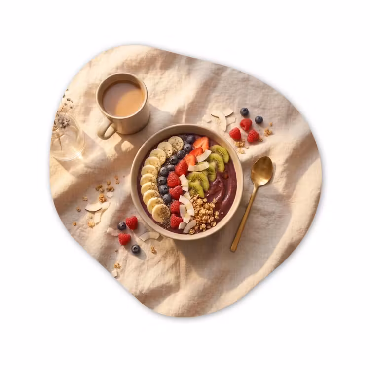 Organisch schilderij - Forex - Eten - Ontbijtkom - Fruit - Gezond - Kleurrijk — 1