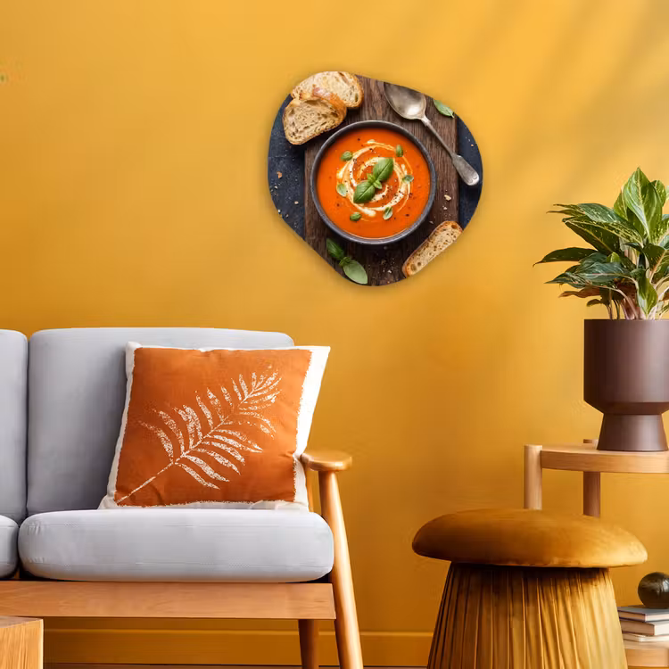 Organisch schilderij - Forex - Eten - Soep - Basilicum - Rustiek - Rood — 3