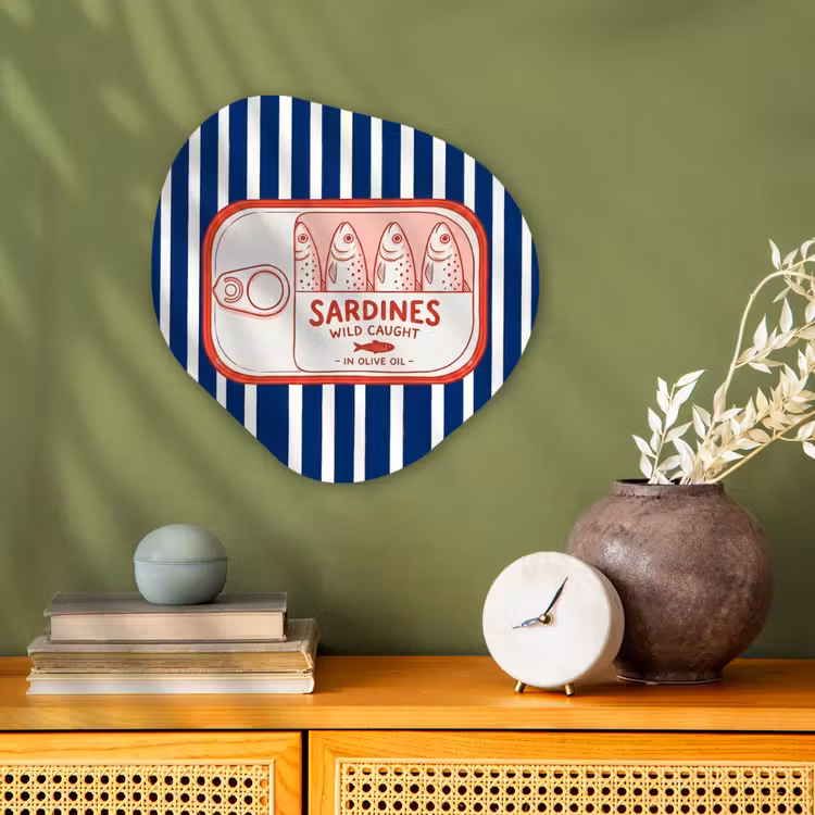 Organisch schilderij - Forex - Eten - Vis - Blik - Illustratie - Rood — 2