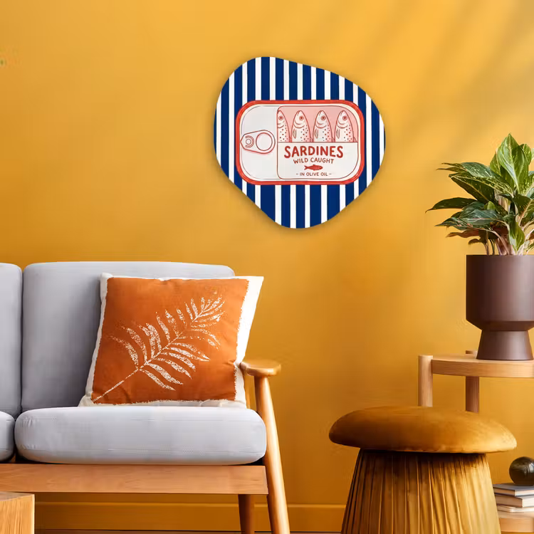 Organisch schilderij - Forex - Eten - Vis - Blik - Illustratie - Rood — 3