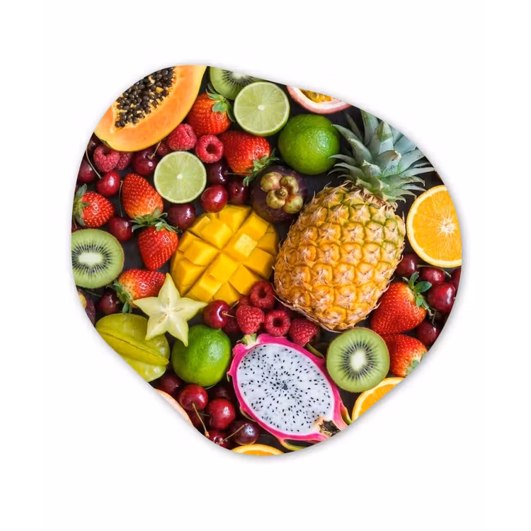 Organisch schilderij - Forex - Fruit - Assortiment - Vers - Gezond - Kleurrijk — 1