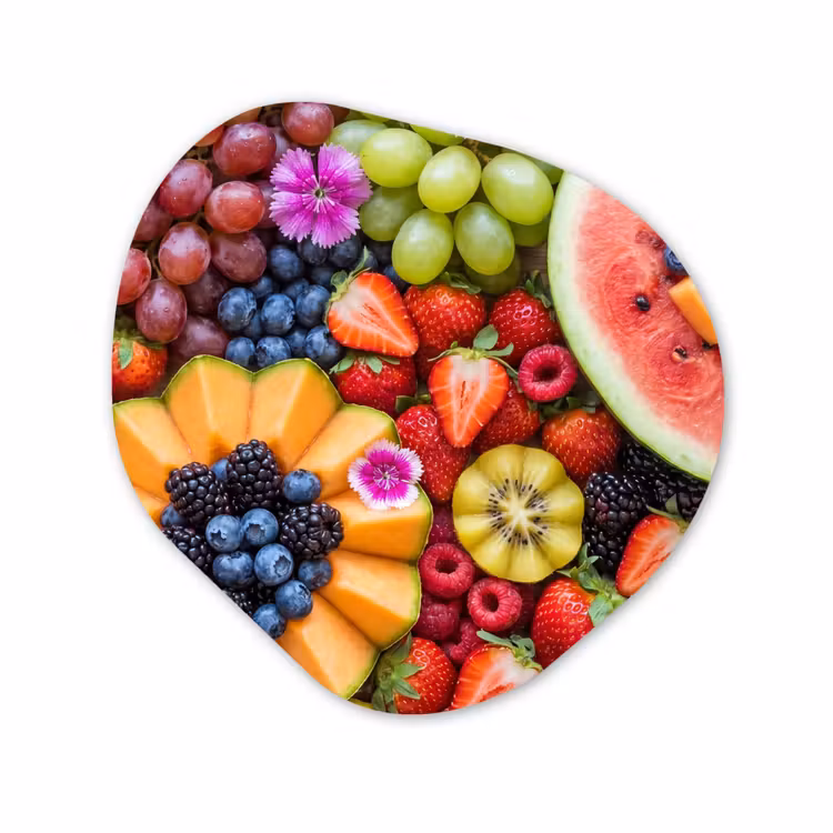 Organisch schilderij - Forex - Fruit - Vers - Variatie - Eten - Kleurrijk — 1