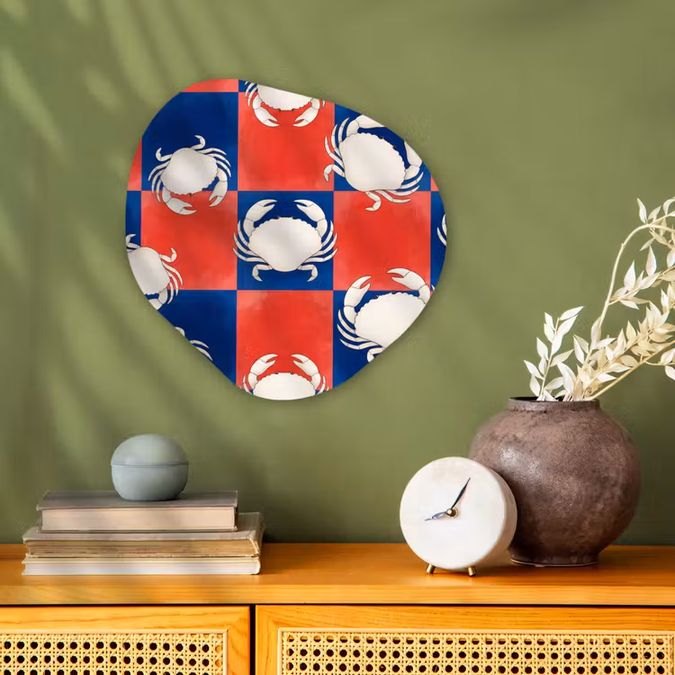 Organisch schilderij - Forex - Patroon - Zeeleven - Rood - Blauw - Abstract — 2