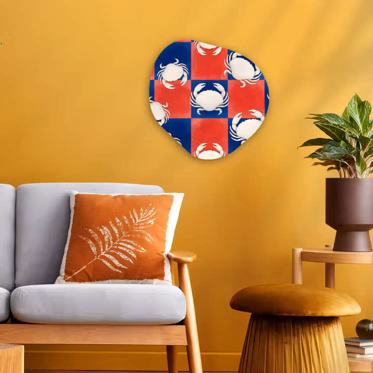 Organisch schilderij - Forex - Patroon - Zeeleven - Rood - Blauw - Abstract — 3