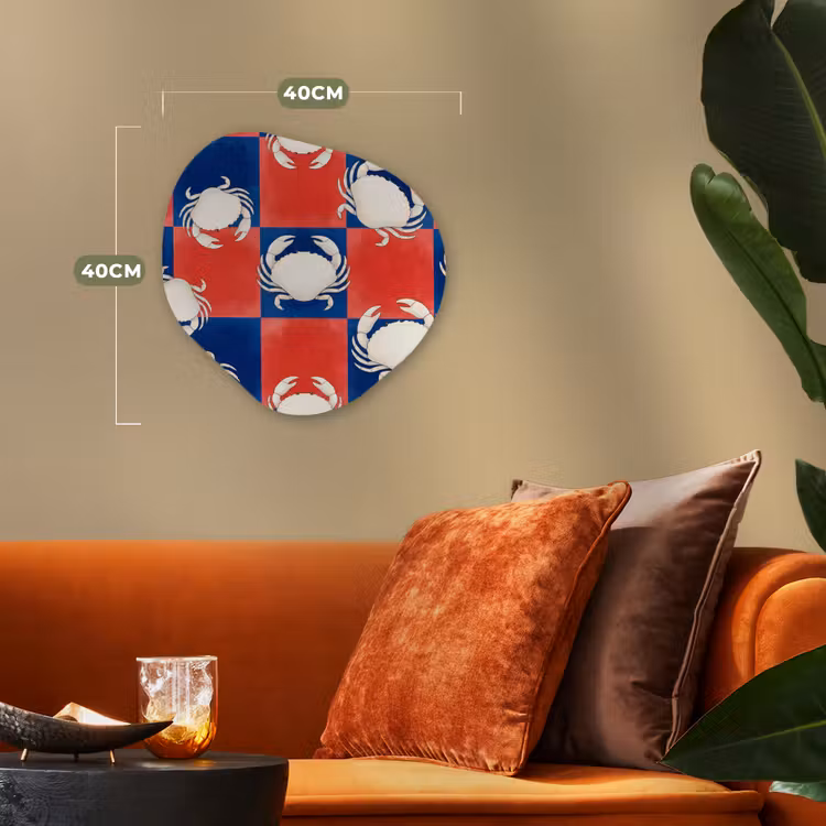 Organisch schilderij - Forex - Patroon - Zeeleven - Rood - Blauw - Abstract — 4