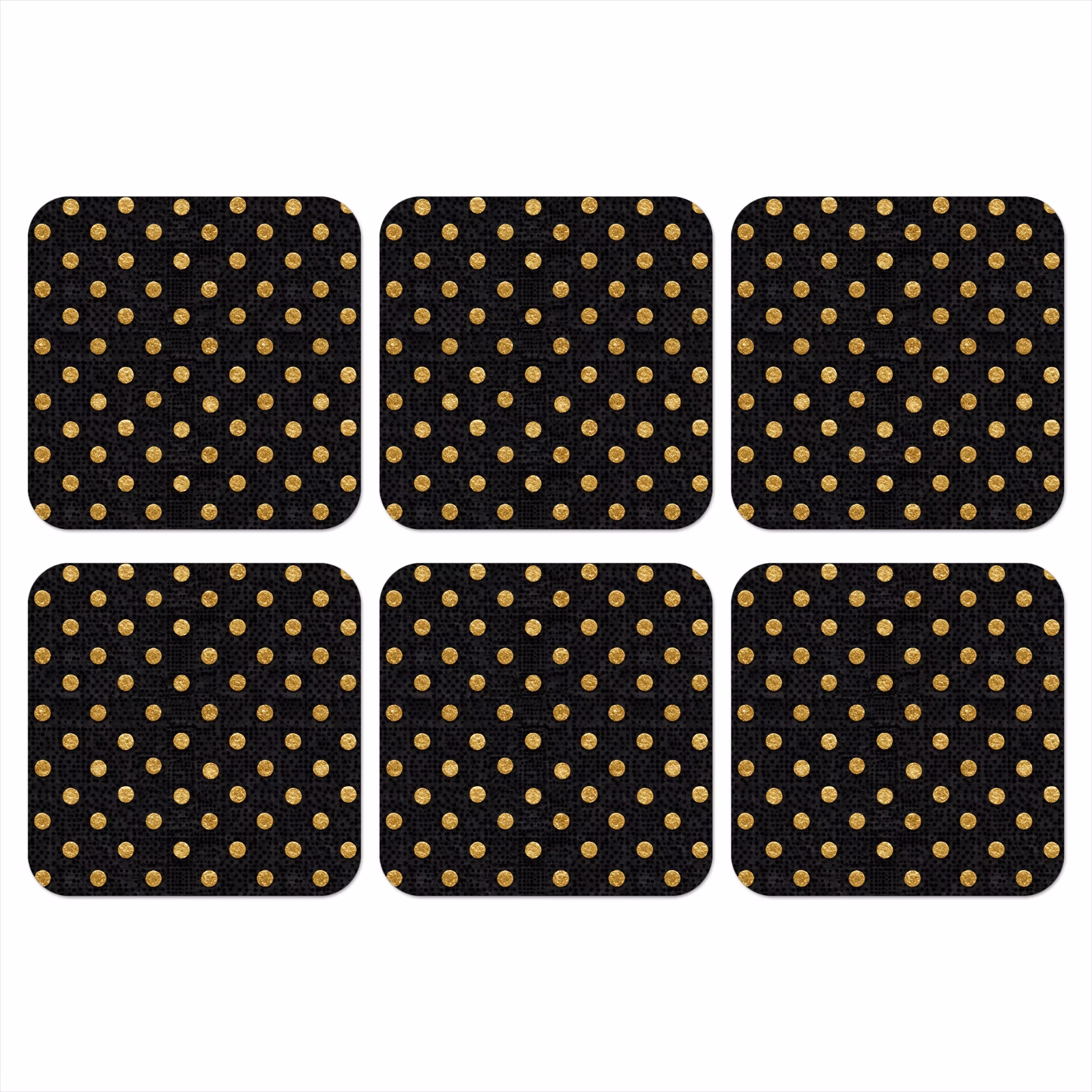 Onderzetter - Polka Dot - Stippen - Goud - Zwart — 1