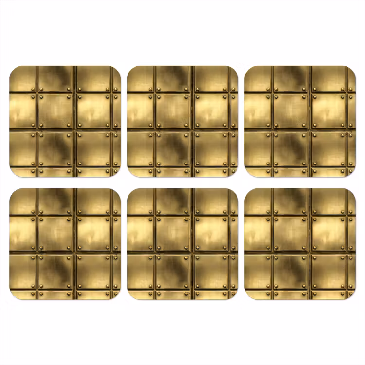 Onderzetter - Platen - Industrieel - Stoer - Goud — 1