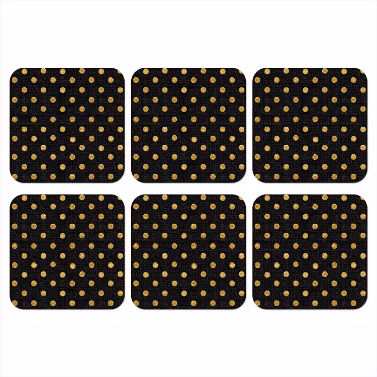 Onderzetter - Polka Dot - Stippen - Goud - Zwart — 1