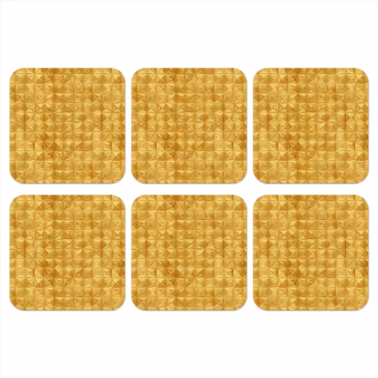 Onderzetter​ - Tegels - Geometrisch - Reliëf - Goud — 1