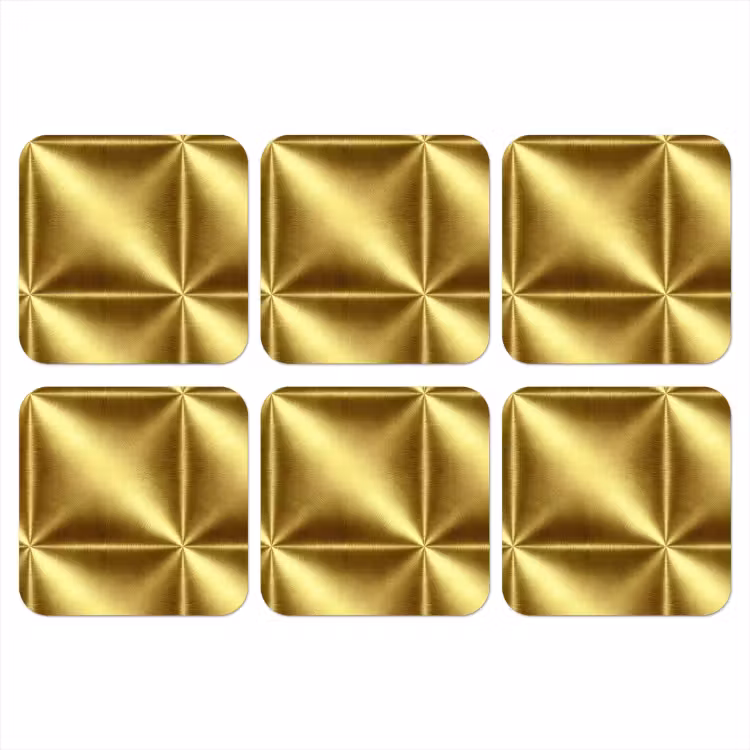 Onderzetter - Textuur - Geborsteld Goud - Industrieel - Metallic — 1