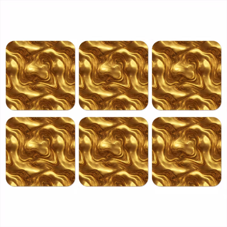 Onderzetter - Textuur - Vloeibaar - Organisch - Goud — 1