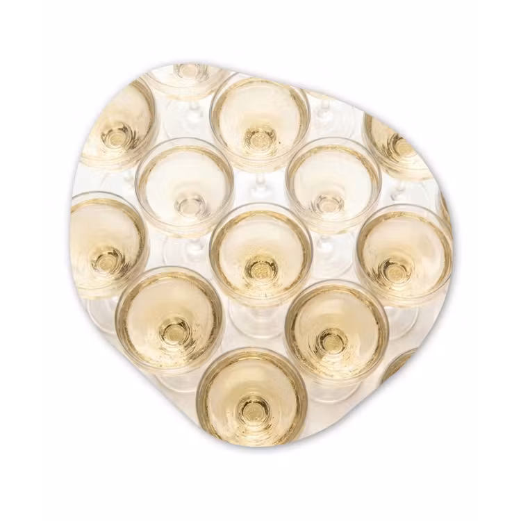Organisch schilderij - Forex - Drank - Glazen - Feest - Goud — 1