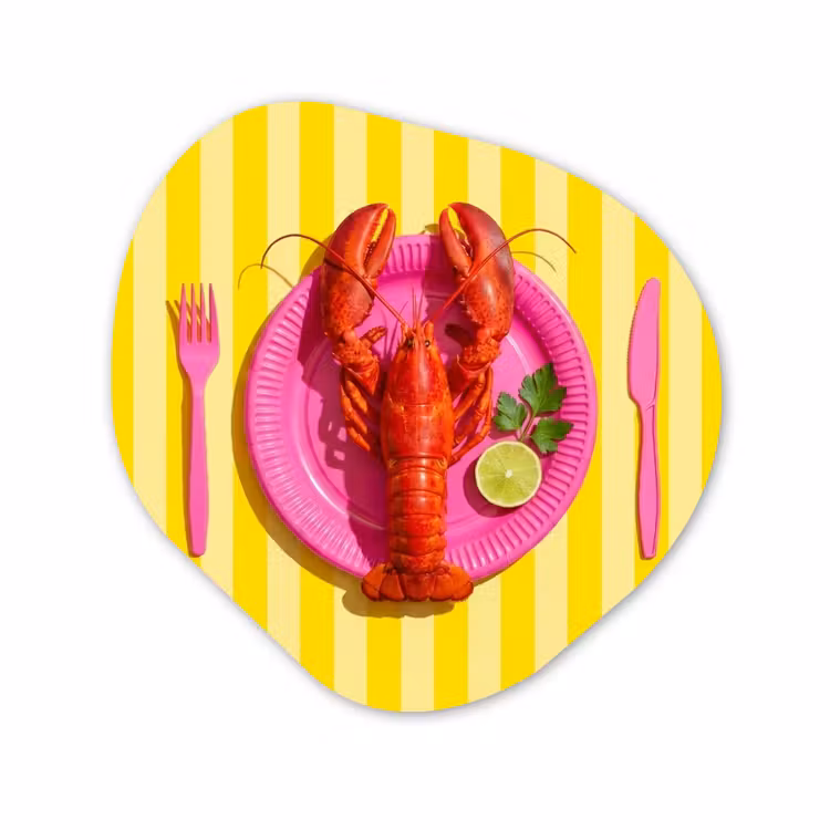 Organisch schilderij - Forex - Eten - Roze - Geel - Modern - Culinaire — 1