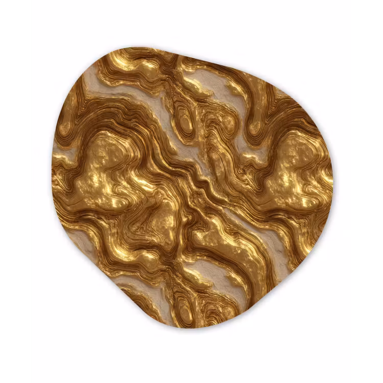 Organisch schilderij - Forex - Golven - Organisch - Goud - Crème — 1