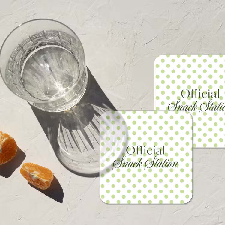 Onderzetter - Snack Station - Groen - Stippen — 3