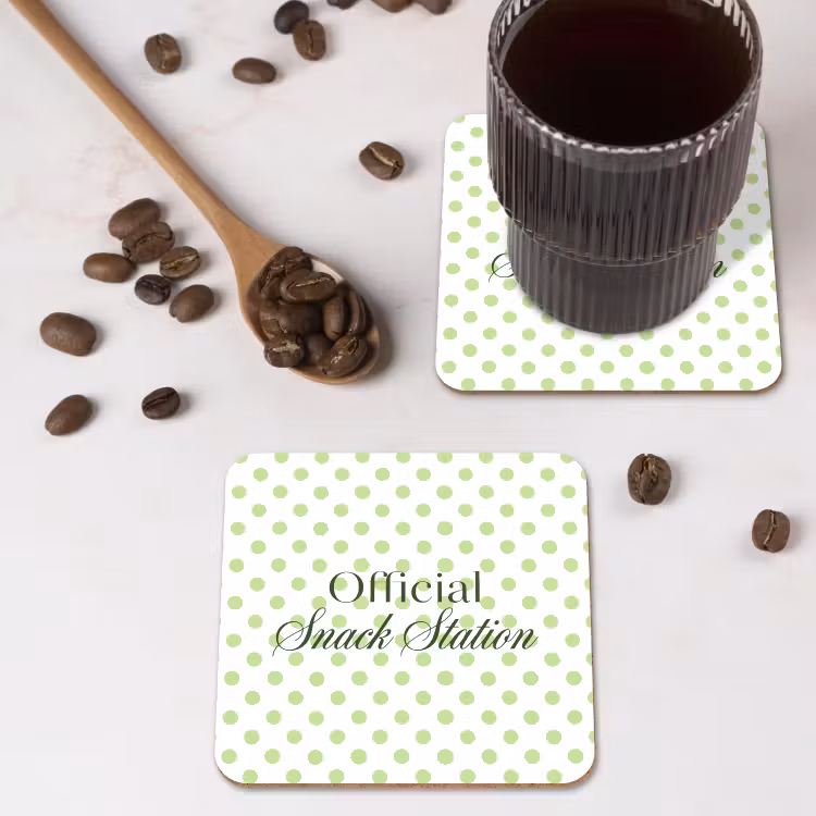 Onderzetter - Snack Station - Groen - Stippen — 4