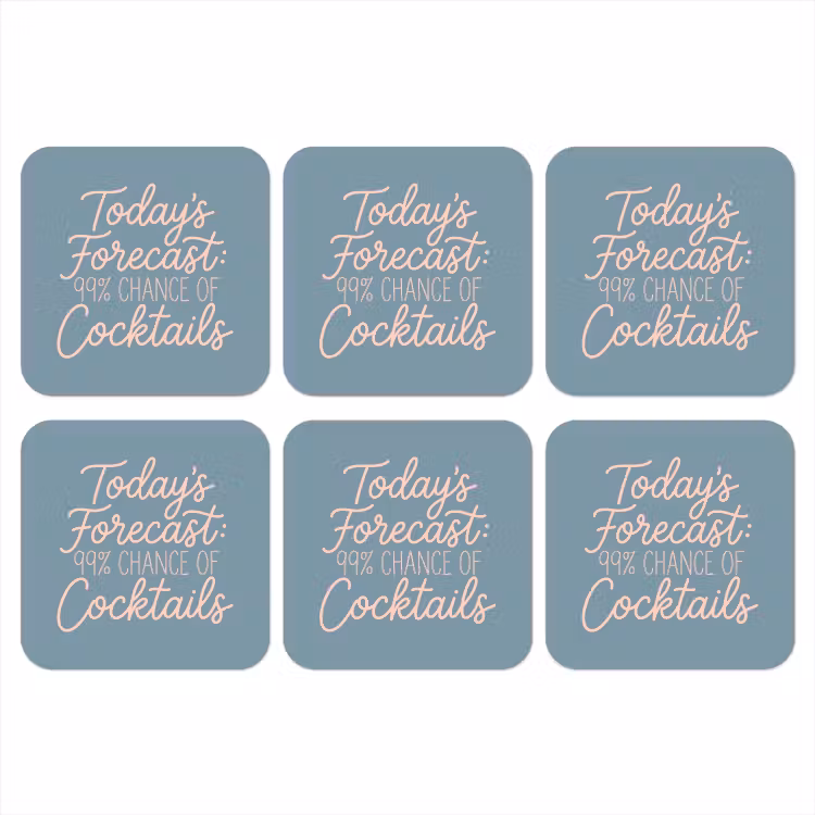 Onderzetter - Today's Forecast - Cocktails - Blauw — 1