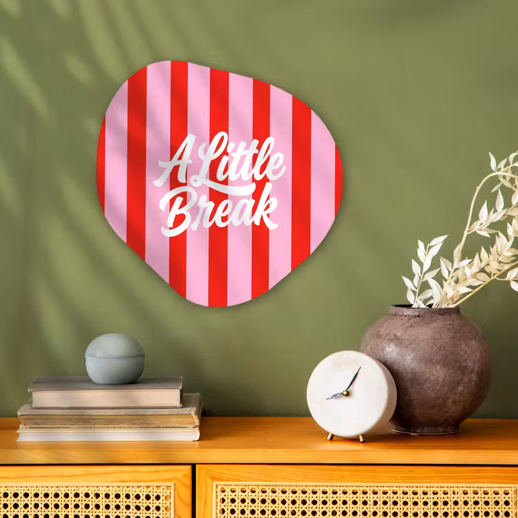 Organisch schilderij - Forex - A Little Break - Strepen - Rood - Roze — 2