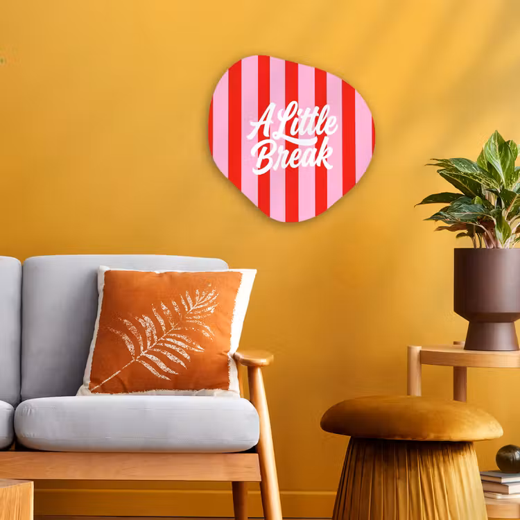 Organisch schilderij - Forex - A Little Break - Strepen - Rood - Roze — 3