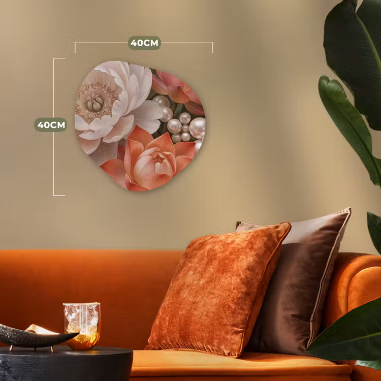 Organisch schilderij - Forex - Bloemen - Parels - Elegant - Roze - Wit — 4