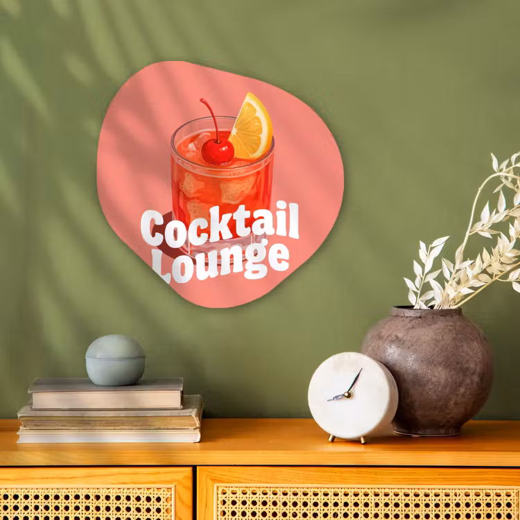 Organisch schilderij - Forex - Cocktail Lounge - Glas - Koraal — 2