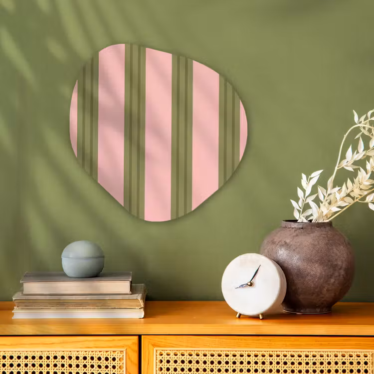 Organisch schilderij - Forex - Patroon - Strepen - Abstract - Roze - Groen — 2