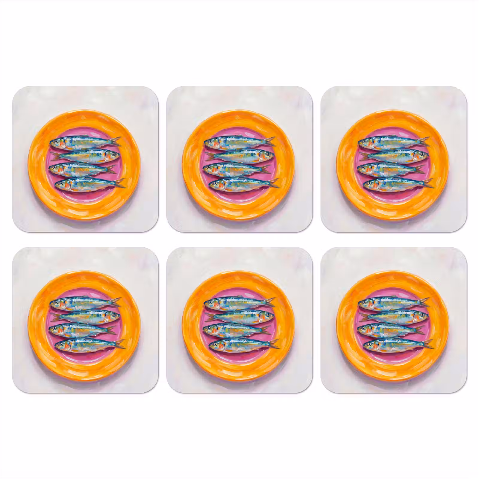 Onderzetter - Vis - Vier - Eten - Modern - Kleurrijk — 1