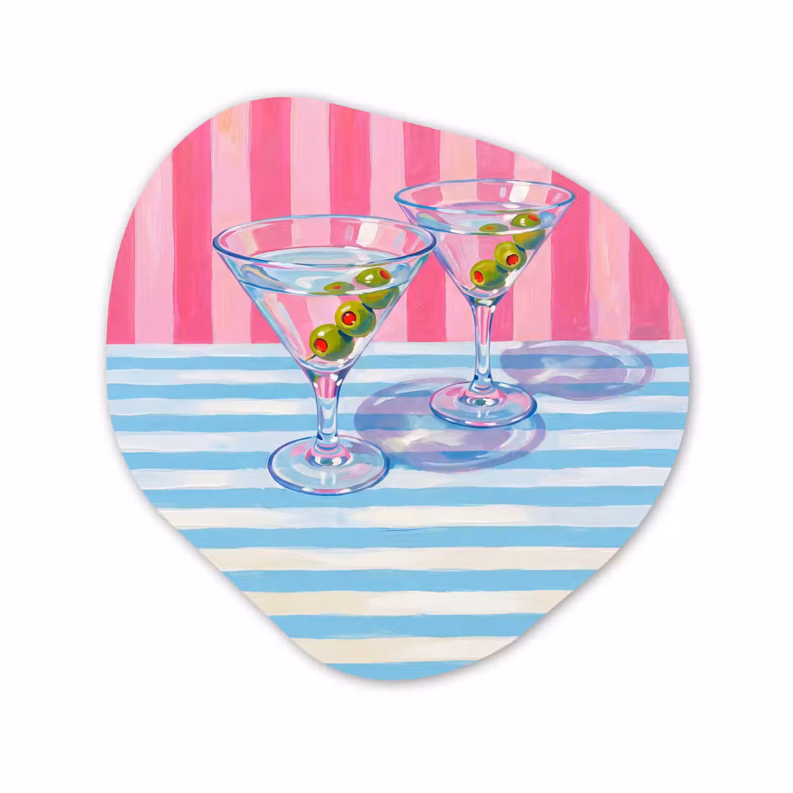 Organisch schilderij - Forex - Cocktail - Olijven - Kunst - Modern - Roze — 1