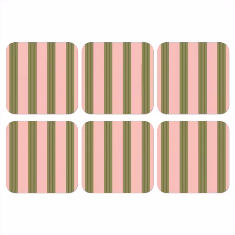 Onderzetter - Patroon - Strepen - Abstract - Roze - Groen — 1