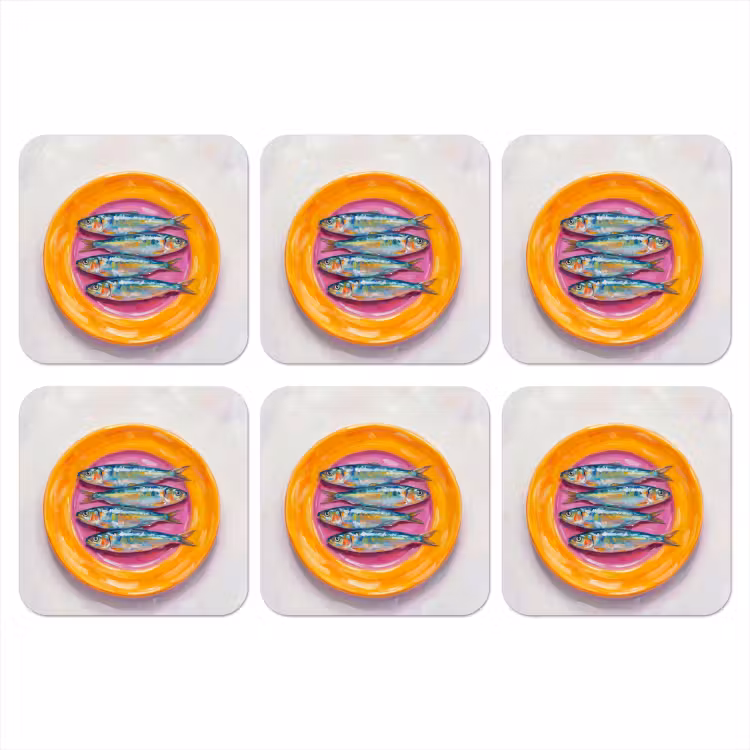 Onderzetter - Vis - Vier - Eten - Modern - Kleurrijk — 1