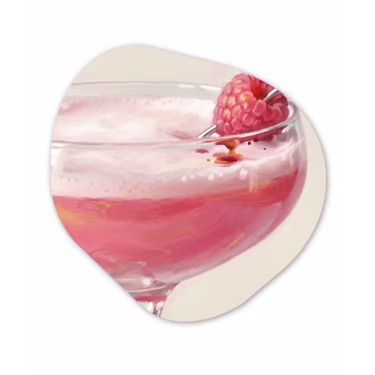 Organisch schilderij - Forex - Cocktail - Framboos - Drank - Modern - Roze — 1