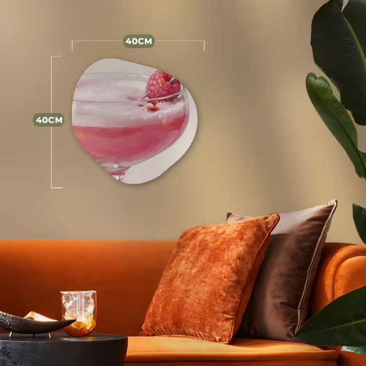 Organisch schilderij - Forex - Cocktail - Framboos - Drank - Modern - Roze — 4