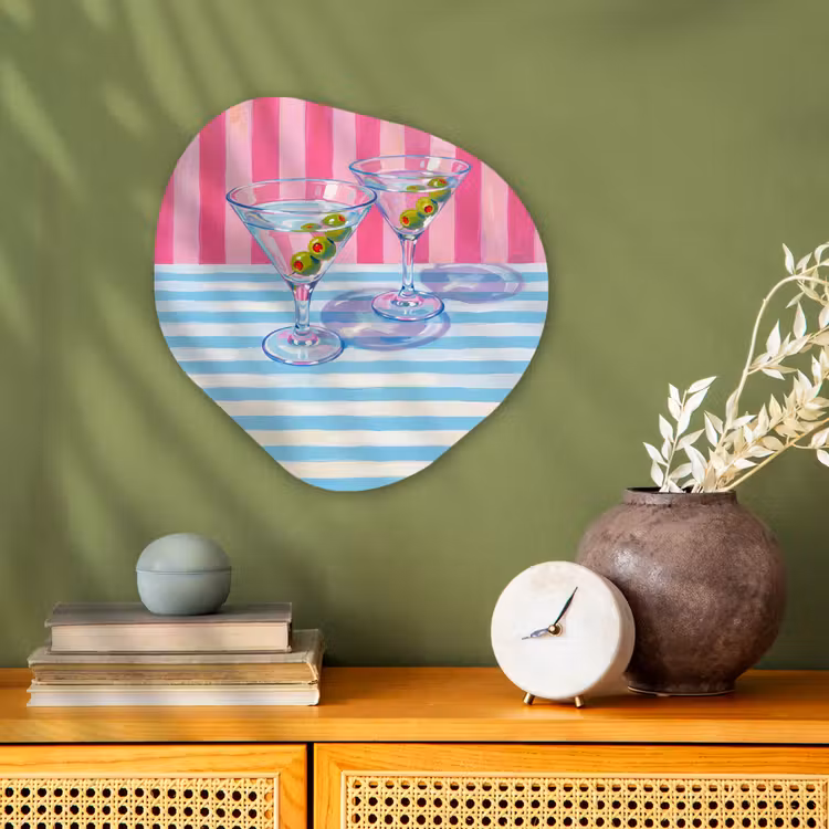 Organisch schilderij - Forex - Cocktail - Olijven - Kunst - Modern - Roze — 2
