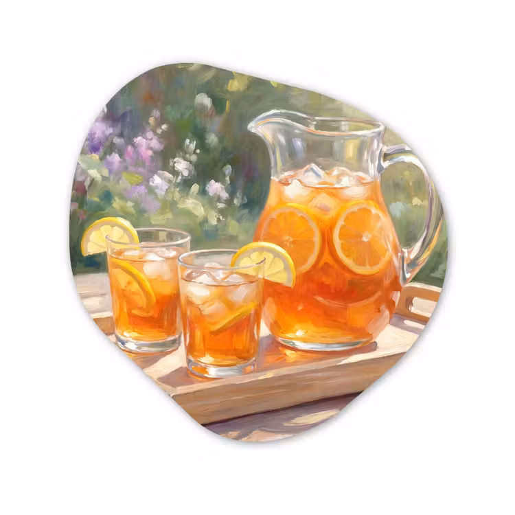 Organisch schilderij - Forex - Drank - Citroen - Zomer - Tuin - Geel — 1