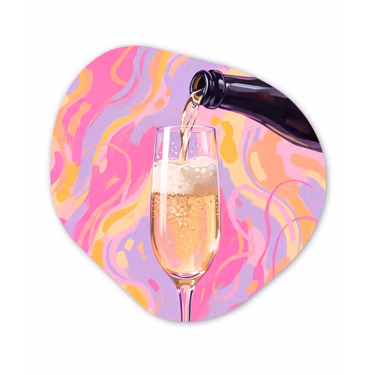 Organisch schilderij - Forex - Drank - Inschenken - Feest - Abstract - Roze — 1