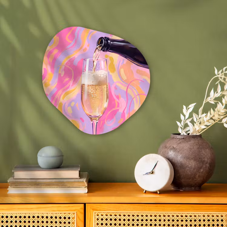 Organisch schilderij - Forex - Drank - Inschenken - Feest - Abstract - Roze — 2