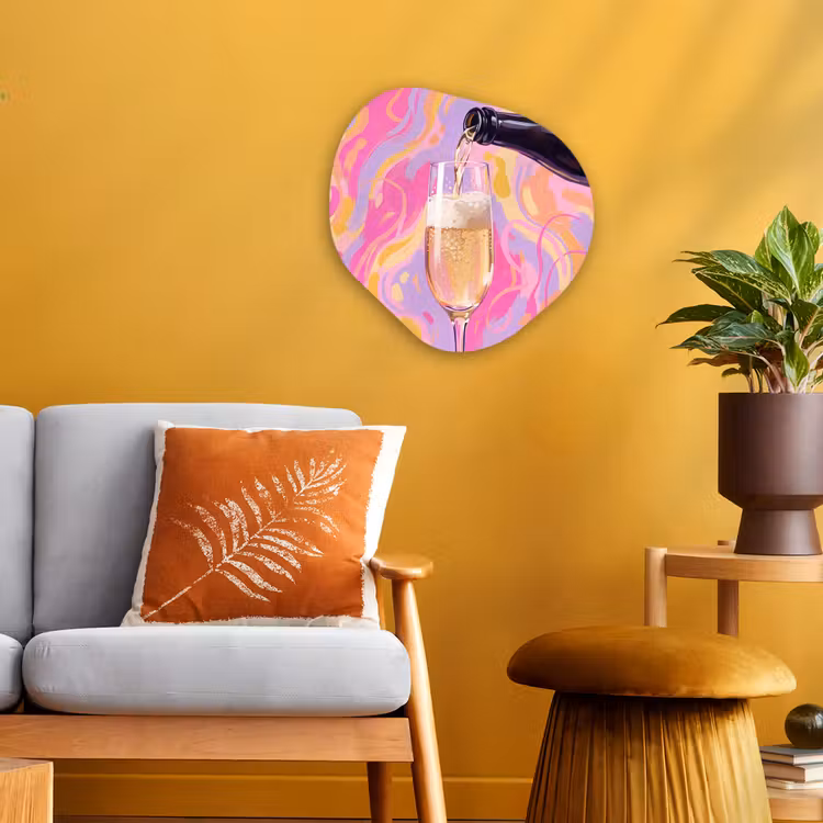 Organisch schilderij - Forex - Drank - Inschenken - Feest - Abstract - Roze — 3