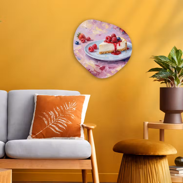 Organisch schilderij - Forex - Eten - Cheesecake - Bessen - Abstract - Roze — 3