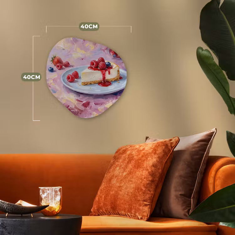 Organisch schilderij - Forex - Eten - Cheesecake - Bessen - Abstract - Roze — 4