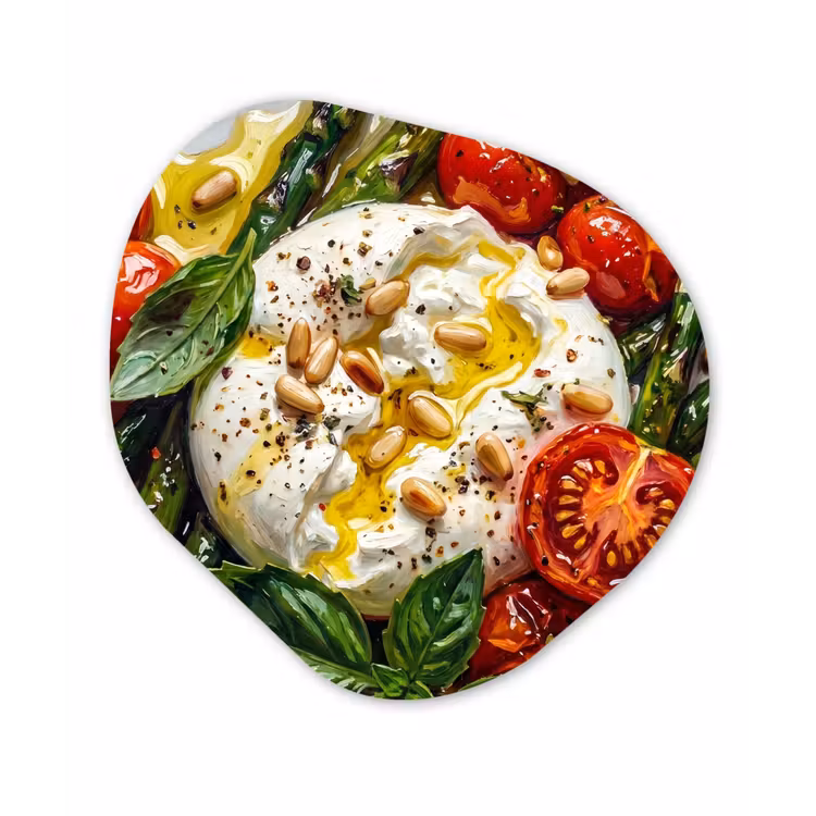 Organisch schilderij - Forex - Eten - Groenten - Kaas - Modern - Vers — 1