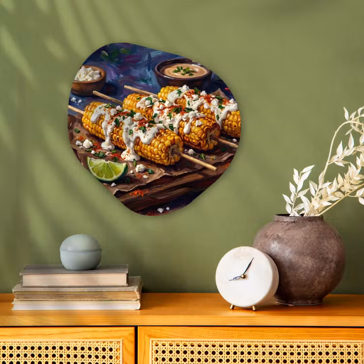 Organisch schilderij - Forex - Eten - Maïs - Saus - Geschilderd - Geel — 2
