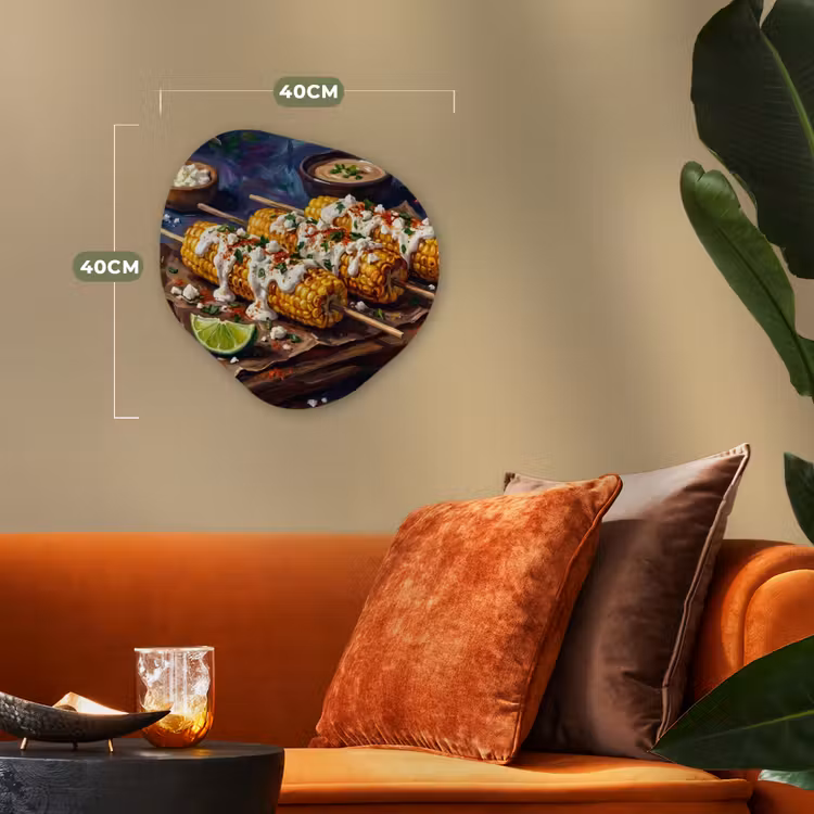 Organisch schilderij - Forex - Eten - Maïs - Saus - Geschilderd - Geel — 4